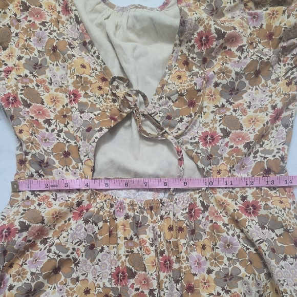 DressMadewell Puff Sleeve Open Tie Back Front Reversible Midi - Picture 10 of 11